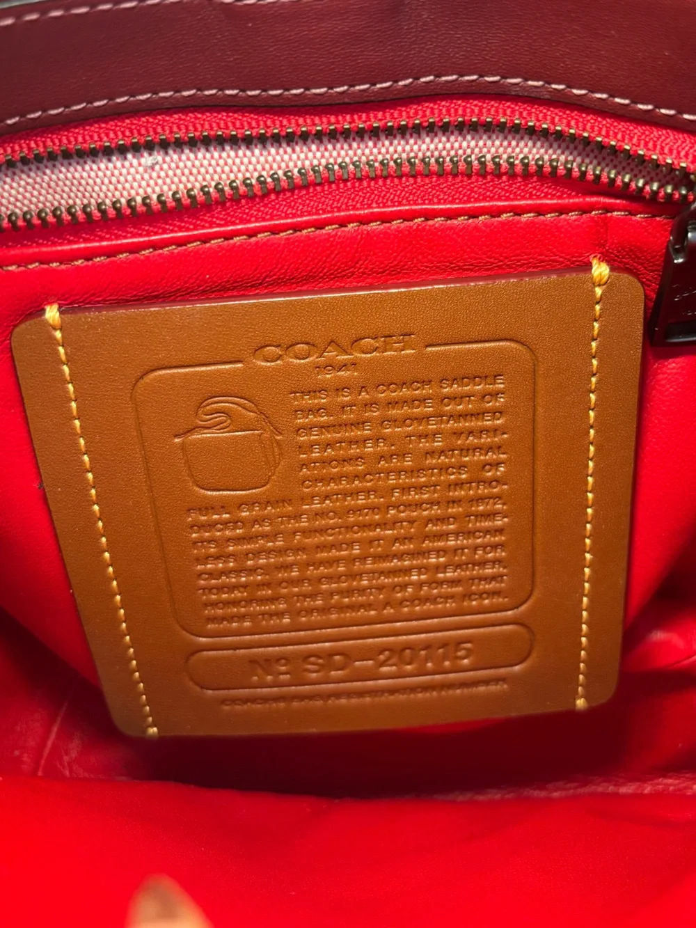 Coach 1941 Burgundy Glovetanned Leather Saddle Bag 23 and Flap Wallet Set